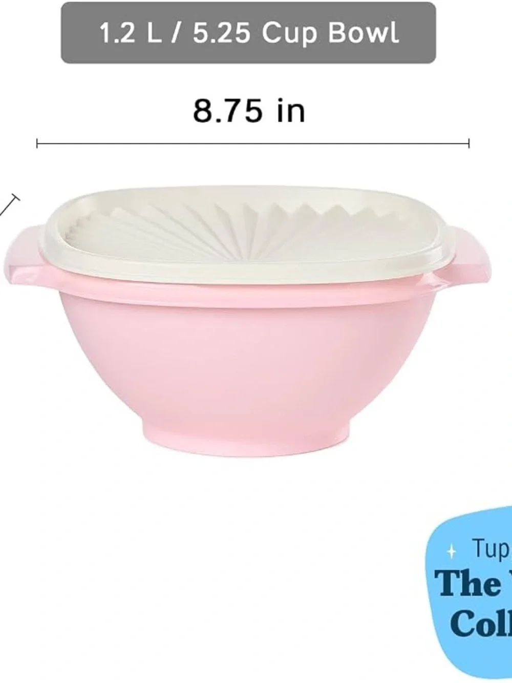 Tupperware Pink Mixing Bowl with Cream Lid